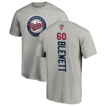 Men's Minnesota Twins Scott Blewett ＃60 Backer T-Shirt Ash