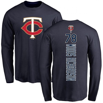 Men's Minnesota Twins Simeon Woods Richardson ＃78 Backer Long Sleeve T-Shirt - Navy