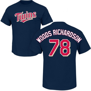 Men's Minnesota Twins Simeon Woods Richardson ＃78 Roster Name & Number T-Shirt - Navy