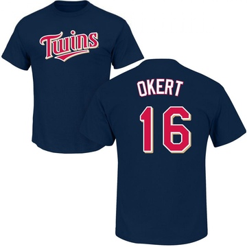 Men's Minnesota Twins Steven Okert ＃16 Roster Name & Number T-Shirt - Navy