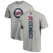 Men's Minnesota Twins Terry Steinbach ＃36 Backer T-Shirt Ash