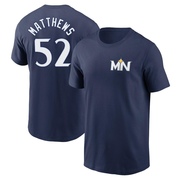 Men's Minnesota Twins Zebby Matthews ＃52 2024 City Connect Fuse Name & Number T-Shirt - Navy