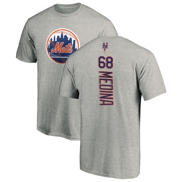 Men's New York Mets Adonis Medina ＃68 Backer T-Shirt Ash