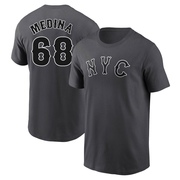 Men's New York Mets Adonis Medina ＃68 Graphite 2024 City Connect Fuse Name & Number T-Shirt