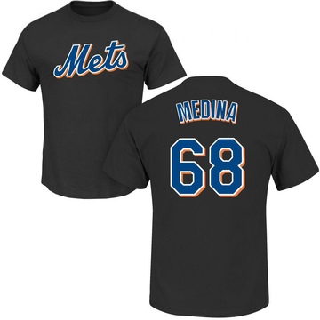 Men's New York Mets Adonis Medina ＃68 Roster Name & Number T-Shirt - Black