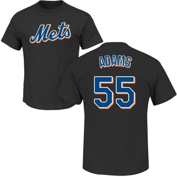 Men's New York Mets Austin Adams ＃55 Roster Name & Number T-Shirt - Black