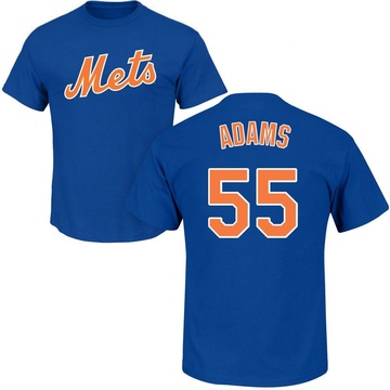 Men's New York Mets Austin Adams ＃55 Roster Name & Number T-Shirt - Royal