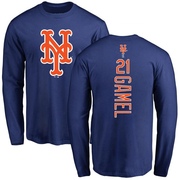 Men's New York Mets Ben Gamel ＃21 Game Ben l Backer Long Sleeve T-Shirt - Royal