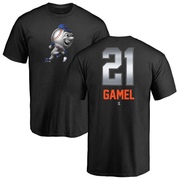 Men's New York Mets Ben Gamel ＃21 Game Ben l Midnight Mascot T-Shirt - Black