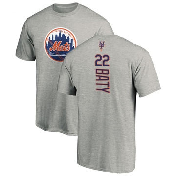 Men's New York Mets Brett Baty ＃22 Backer T-Shirt Ash