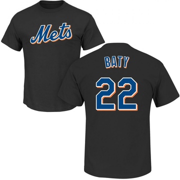 Men's New York Mets Brett Baty ＃22 Roster Name & Number T-Shirt - Black