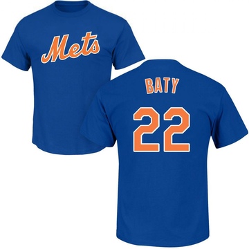 Men's New York Mets Brett Baty ＃22 Roster Name & Number T-Shirt - Royal