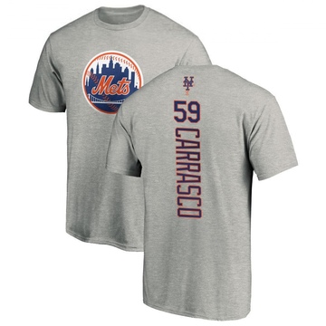 Men's New York Mets Carlos Carrasco ＃59 Backer T-Shirt Ash