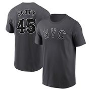 Men's New York Mets Christian Scott ＃45 Graphite 2024 City Connect Fuse Name & Number T-Shirt