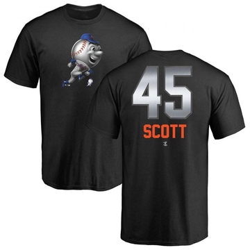 Men's New York Mets Christian Scott ＃45 Midnight Mascot T-Shirt - Black