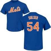 Men's New York Mets Cole Sulser ＃54 Roster Name & Number T-Shirt - Royal