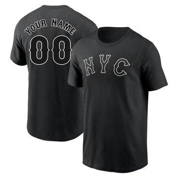 Men's New York Mets Custom ＃00 2024 City Connect Name & Number T-Shirt - Black