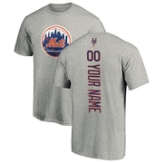 Men's New York Mets Custom ＃00 Backer T-Shirt Ash