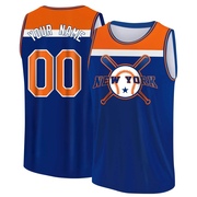 Men's New York Mets Custom ＃00 Legend Baseball Tank Top - Royal/Orange