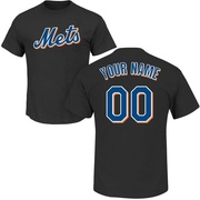 Men's New York Mets Custom ＃00 Roster Name & Number T-Shirt - Black