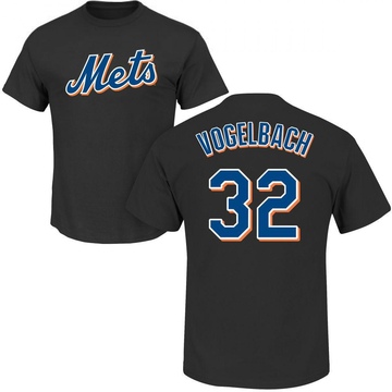 Men's New York Mets Daniel Vogelbach ＃32 Roster Name & Number T-Shirt - Black