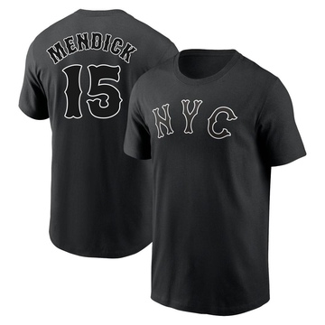 Men's New York Mets Danny Mendick ＃15 2024 City Connect Name & Number T-Shirt - Black