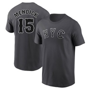 Men's New York Mets Danny Mendick ＃15 Graphite 2024 City Connect Fuse Name & Number T-Shirt