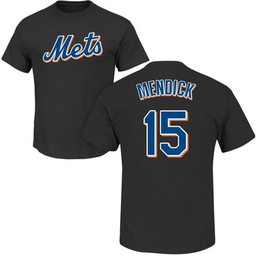 Men's New York Mets Danny Mendick ＃15 Roster Name & Number T-Shirt - Black