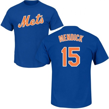 Men's New York Mets Danny Mendick ＃15 Roster Name & Number T-Shirt - Royal