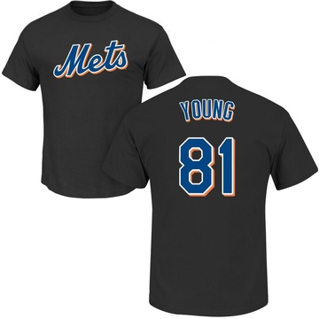 Men's New York Mets Danny Young ＃81 Roster Name & Number T-Shirt - Black