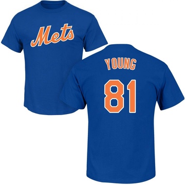 Men's New York Mets Danny Young ＃81 Roster Name & Number T-Shirt - Royal