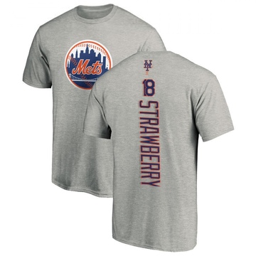 Men's New York Mets Darryl Strawberry ＃18 Backer T-Shirt Ash