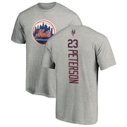 Men's New York Mets David Peterson ＃23 Backer T-Shirt Ash