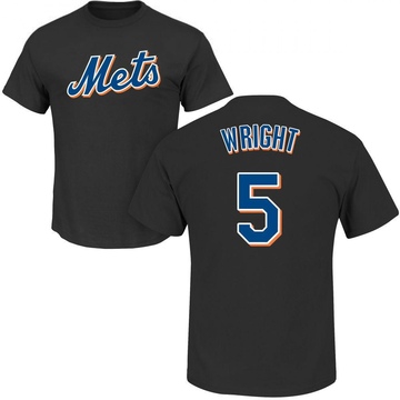 Men's New York Mets David Wright ＃5 Roster Name & Number T-Shirt - Black