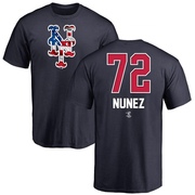 Men's New York Mets Dedniel Nunez ＃72 Name and Number Banner Wave T-Shirt - Navy