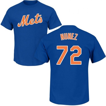 Men's New York Mets Dedniel Nunez ＃72 Roster Name & Number T-Shirt - Royal