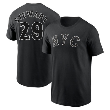 Men's New York Mets DJ Stewart ＃29 2024 City Connect Name & Number T-Shirt - Black