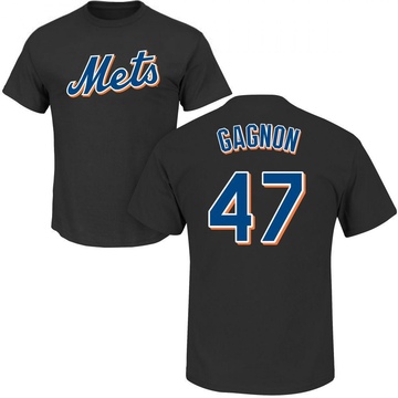 Men's New York Mets Drew Gagnon ＃47 Roster Name & Number T-Shirt - Black