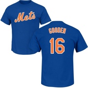 Men's New York Mets Dwight Gooden ＃16 Roster Name & Number T-Shirt - Royal