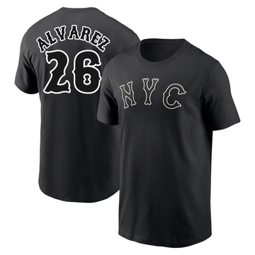 Men's New York Mets Eddy Alvarez ＃26 2024 City Connect Name & Number T-Shirt - Black