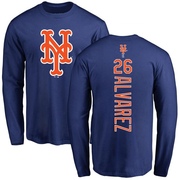 Men's New York Mets Eddy Alvarez ＃26 Backer Long Sleeve T-Shirt - Royal