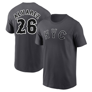 Men's New York Mets Eddy Alvarez ＃26 Graphite 2024 City Connect Fuse Name & Number T-Shirt