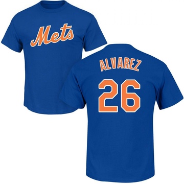 Men's New York Mets Eddy Alvarez ＃26 Roster Name & Number T-Shirt - Royal