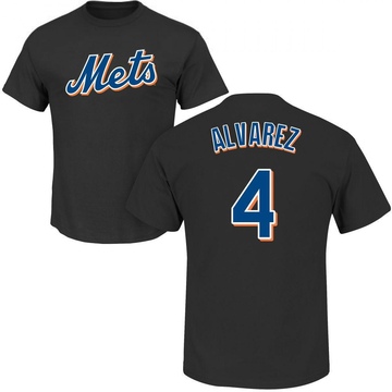 Men's New York Mets Francisco Alvarez ＃4 Roster Name & Number T-Shirt - Black