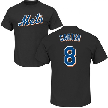 Men's New York Mets Gary Carter ＃8 Roster Name & Number T-Shirt - Black