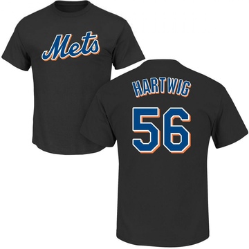 Men's New York Mets Grant Hartwig ＃56 Roster Name & Number T-Shirt - Black