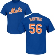 Men's New York Mets Grant Hartwig ＃56 Roster Name & Number T-Shirt - Royal