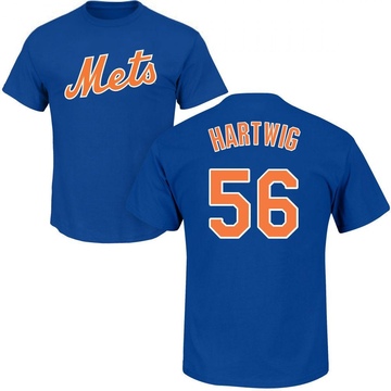 Men's New York Mets Grant Hartwig ＃56 Roster Name & Number T-Shirt - Royal