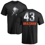 Men's New York Mets Huascar Brazoban ＃43 Midnight Mascot T-Shirt - Black