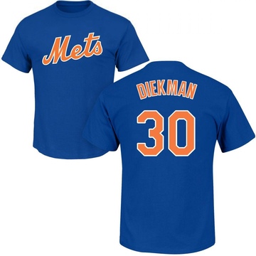 Men's New York Mets Jake Diekman ＃30 Roster Name & Number T-Shirt - Royal